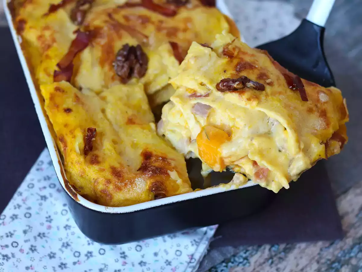 Лазаня с тиква, шпек и кремообразни и хрупкави орехи - снимка 6