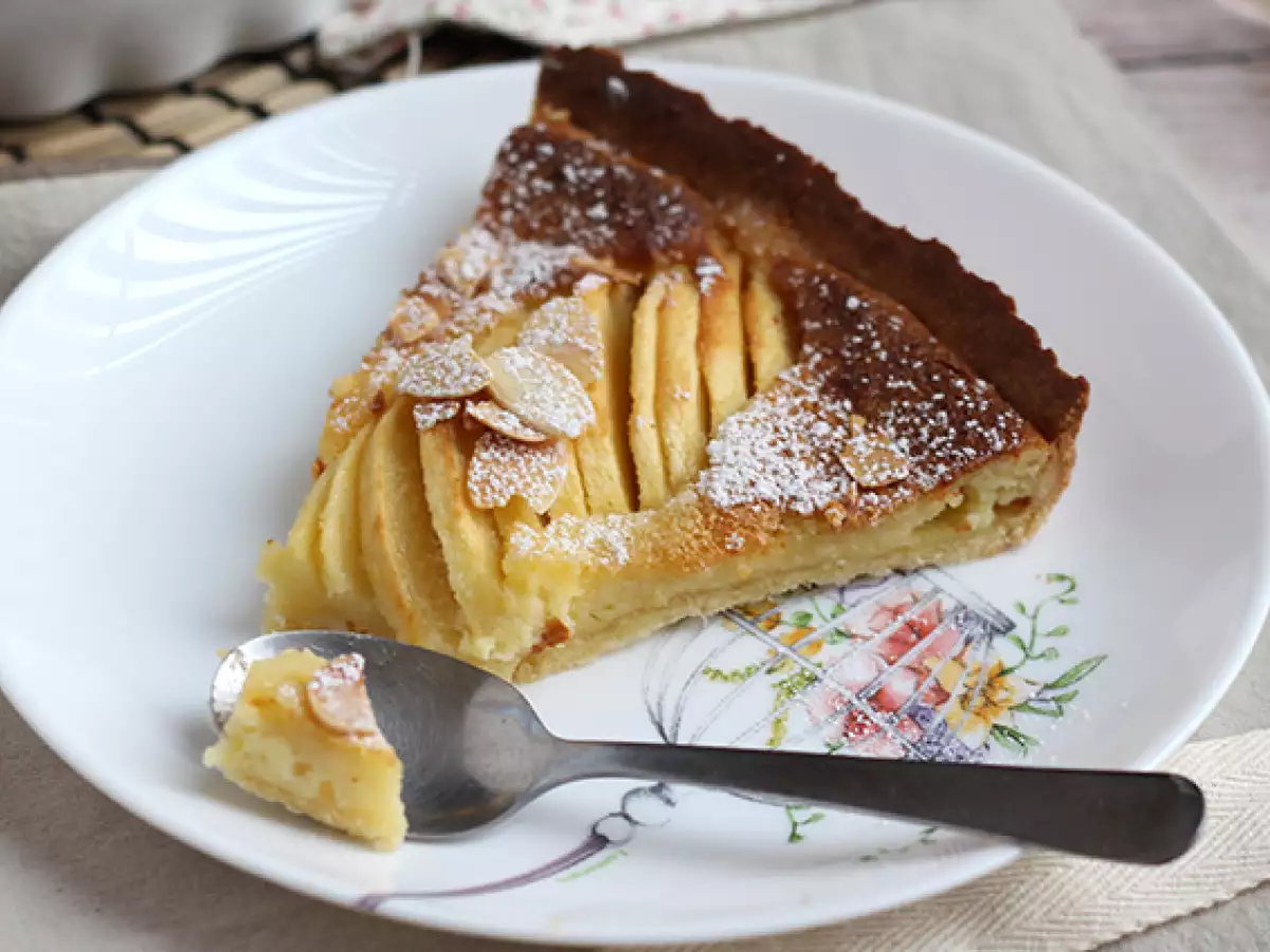 Нормандски тарт с ябълки и бадеми (Tarte normande) - снимка 7