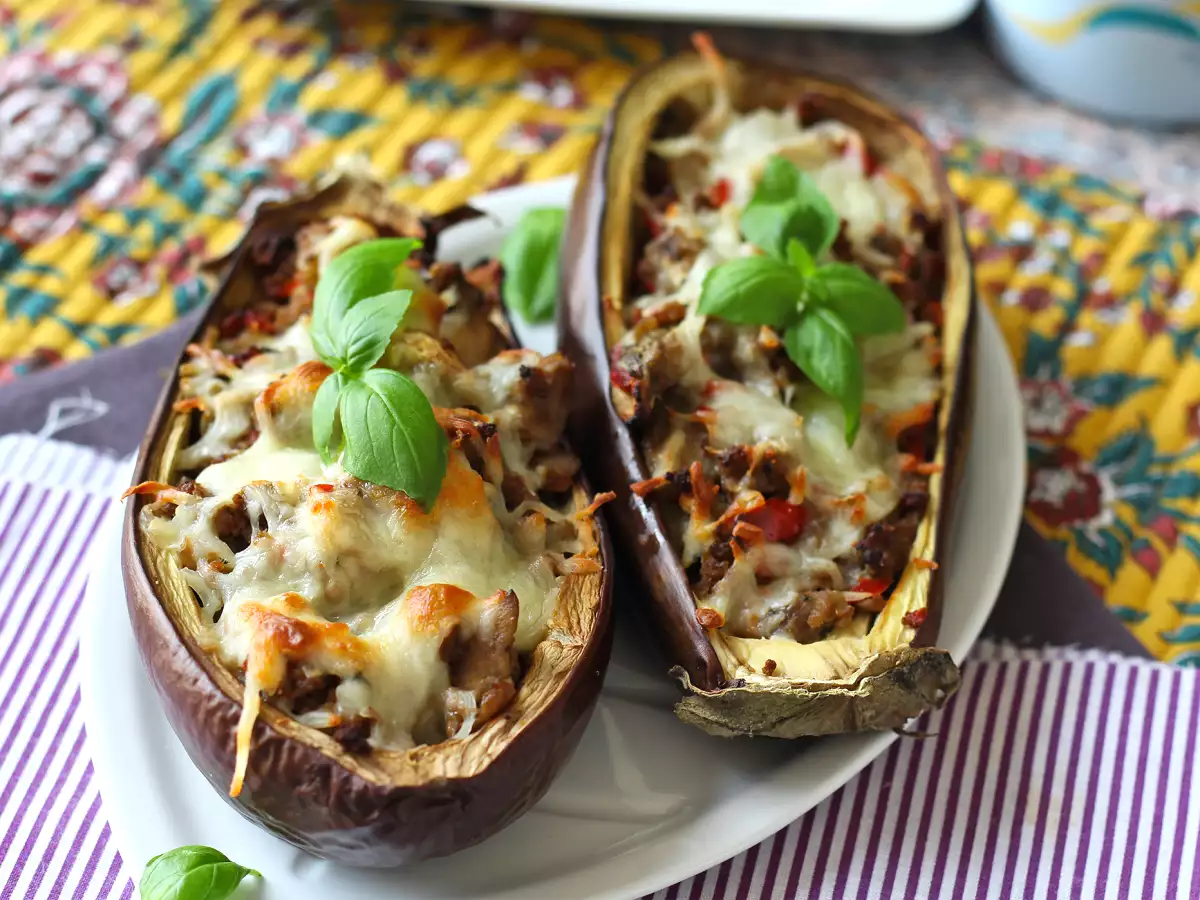 Пълнени патладжани с моцарела au gratin - снимка 3