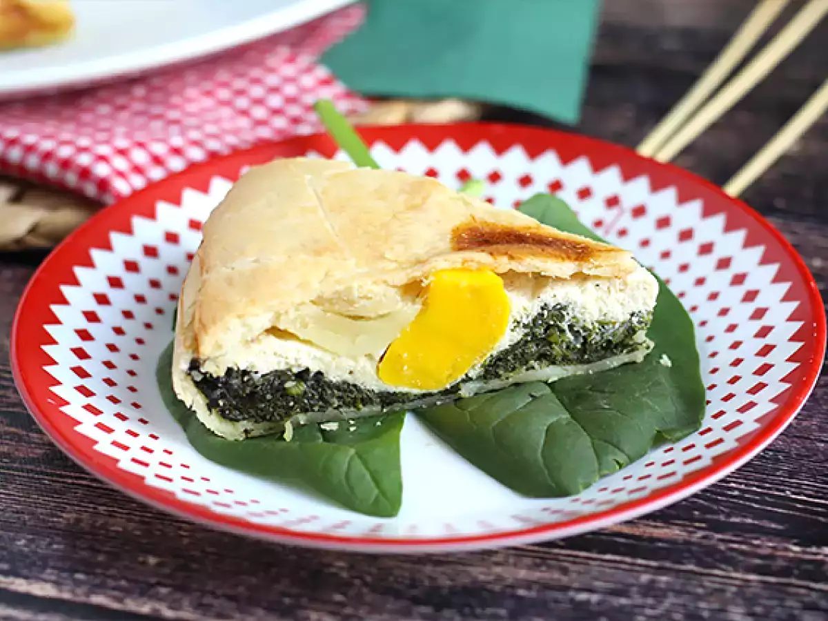 Пай със спанак, рикота и яйца - италиански Torta Pasqualina - снимка 5