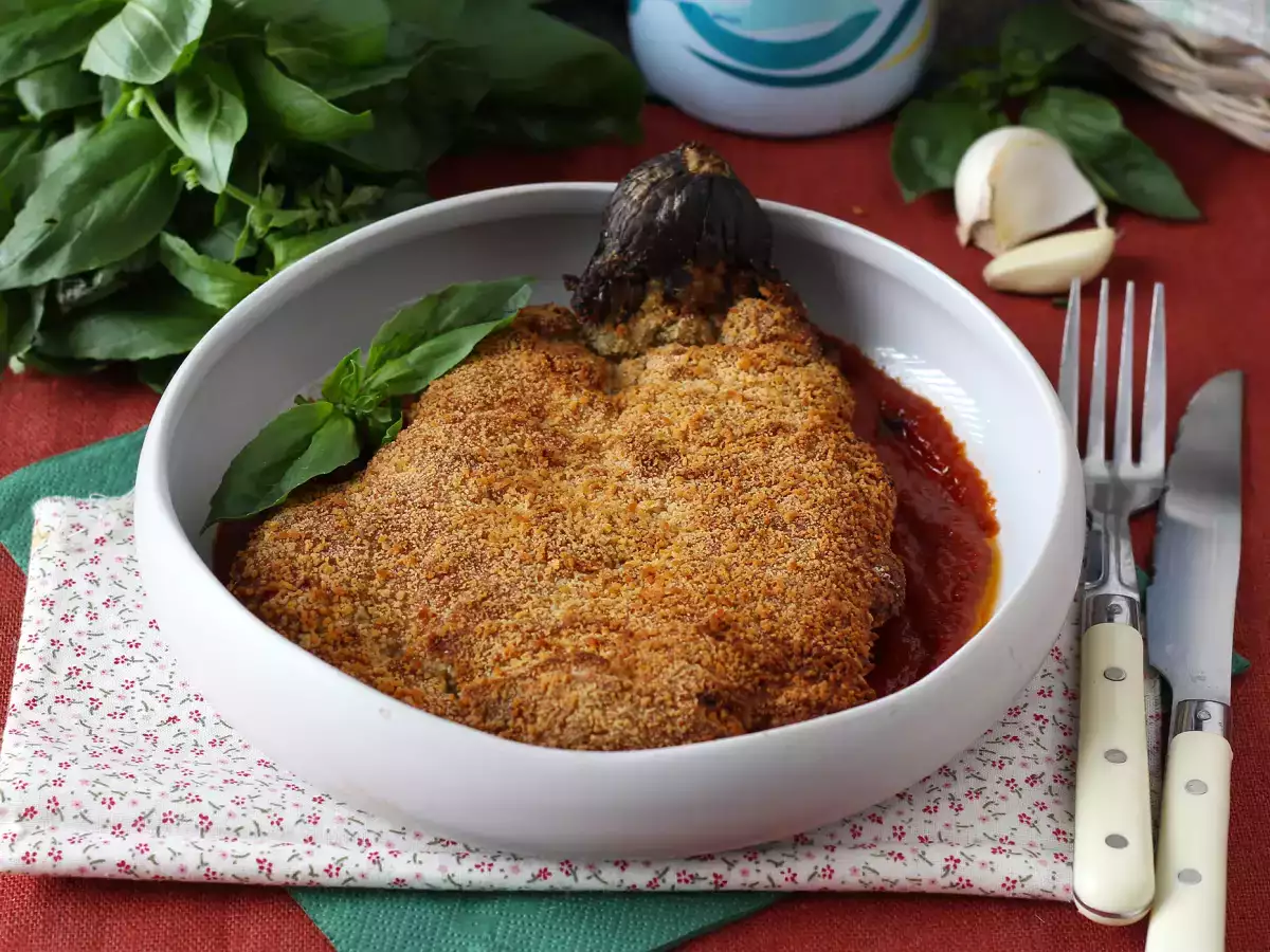 Паниран патладжан по милански – вегетарианска рецепта за Air Fryer - снимка 3