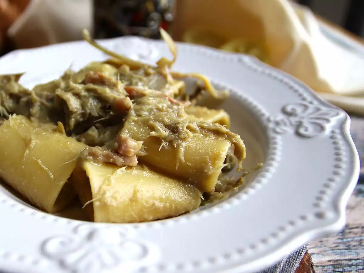 Паста с артишок и панчета – вкусно и лесно за приготвяне първо ястие - снимка 4