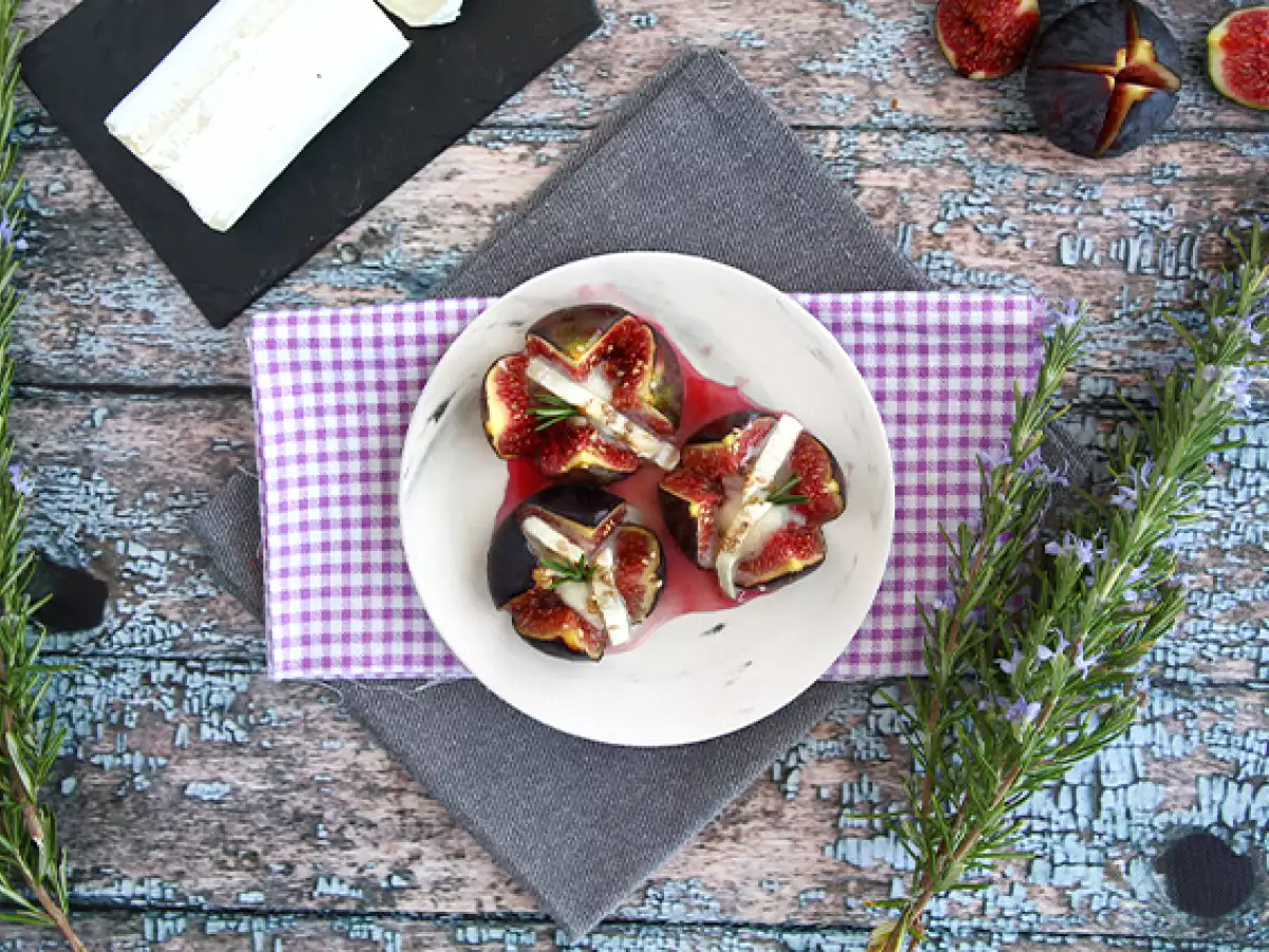 Печени смокини с козе сирене с мед - снимка 2