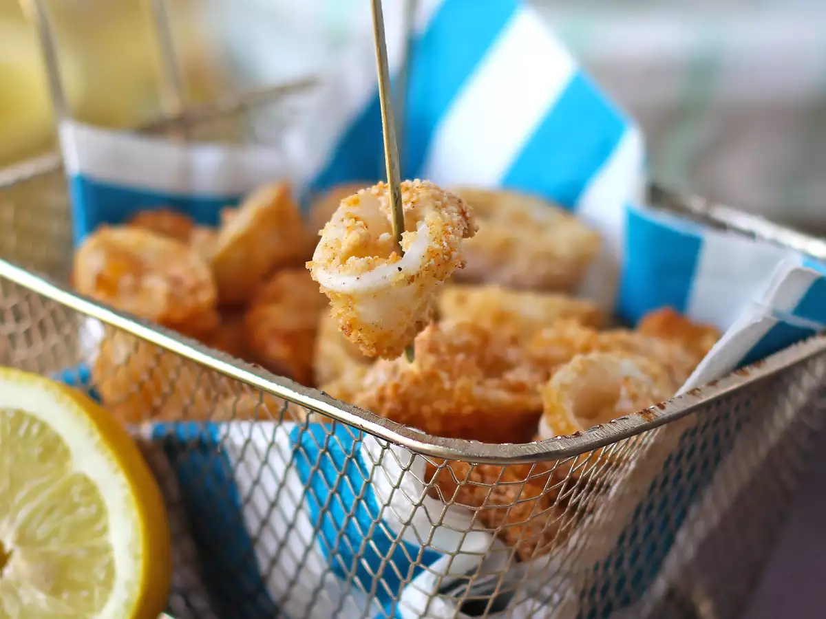 Пръстени от калмари във фритюрник хрупкави и леки - снимка 6