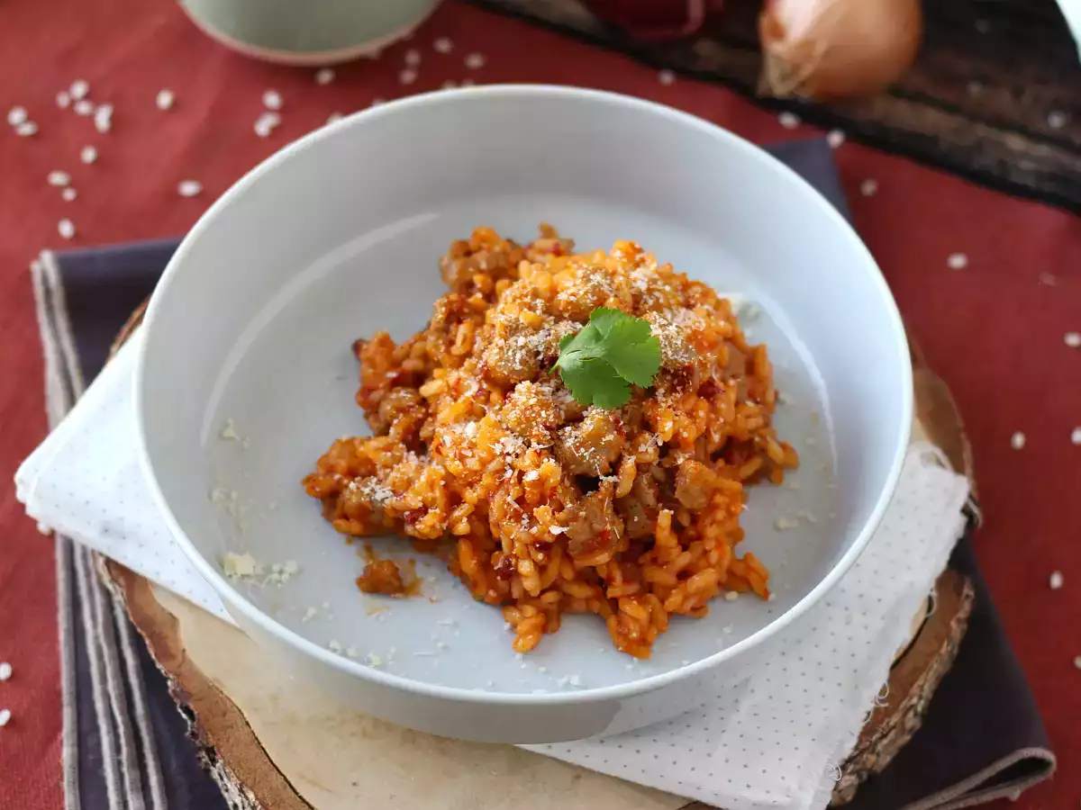 Ризото с ндуя и наденица – основно ястие с наситен вкус - снимка 5