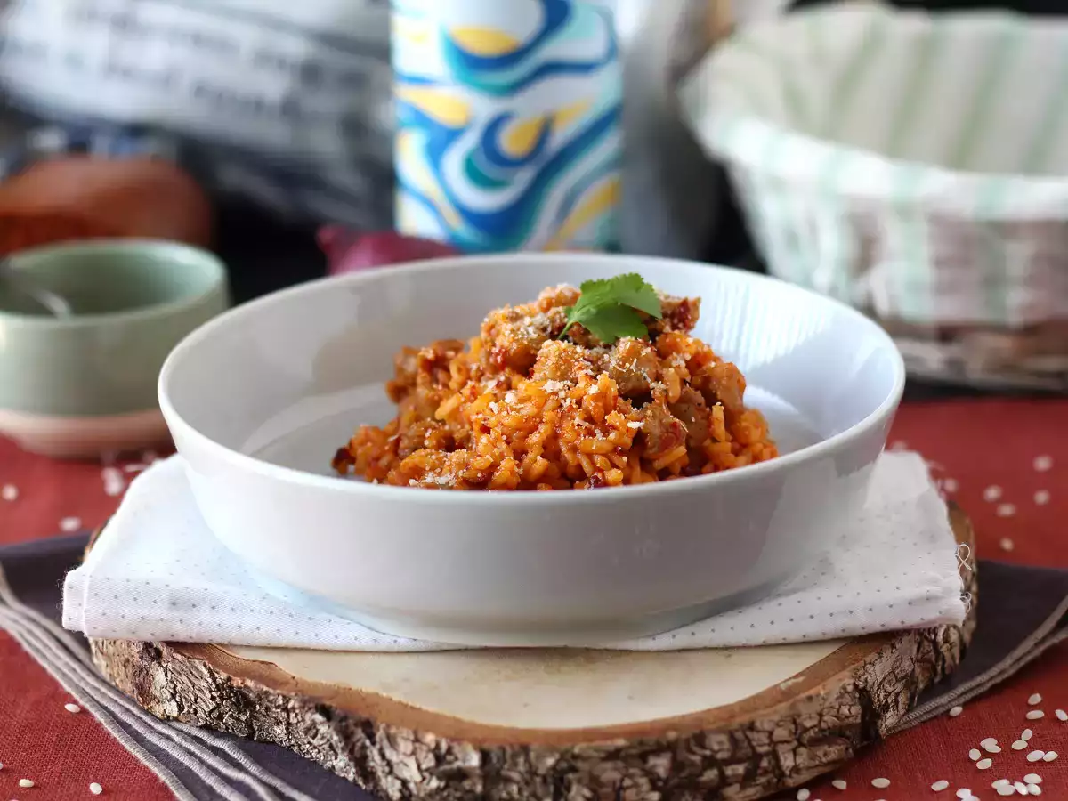 Ризото с ндуя и наденица – основно ястие с наситен вкус - снимка 6