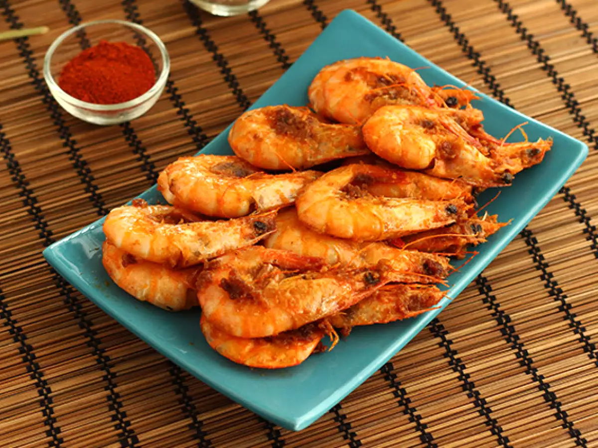 Скариди, фламбирани в уиски - подробна рецепта - снимка 2