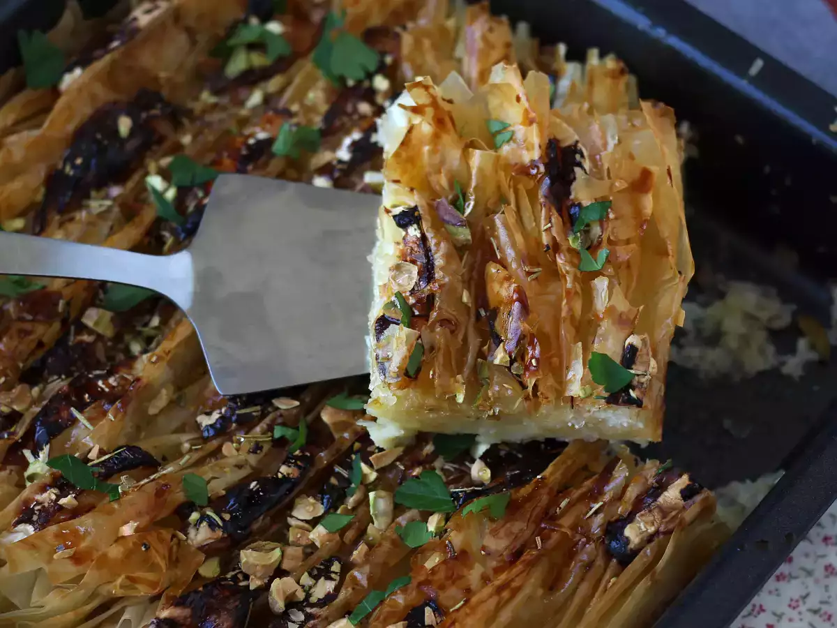 Солена торта с козе сирене и мед - снимка 4