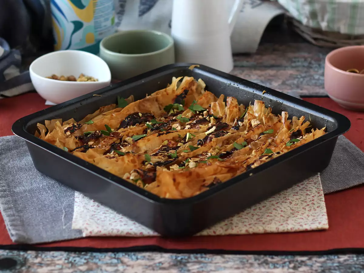 Солена торта с козе сирене и мед - снимка 5