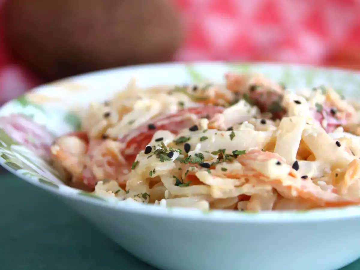 Тайландска паста (юфка с кокосов крем, скариди и зеленчуци) - снимка 2