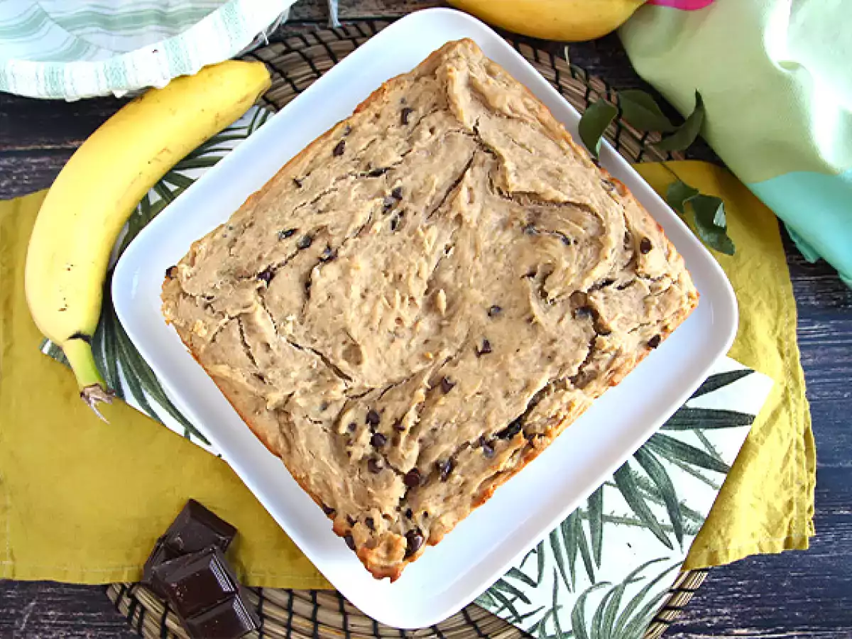 Торта с банани и шоколадови парченца - веган и без глутен - снимка 3