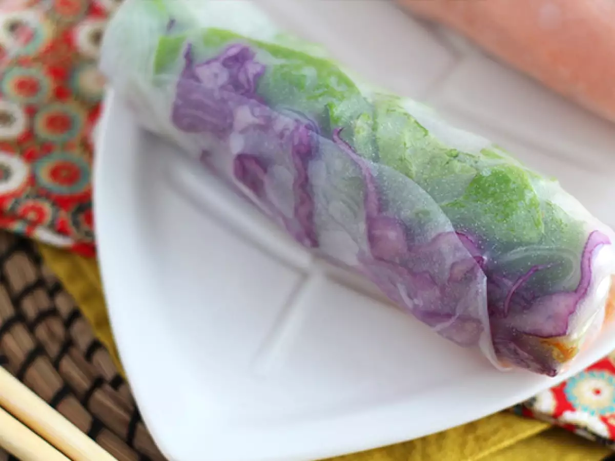 Вегетариански пролетни рулца - червено зеле и сладки картофи - снимка 4