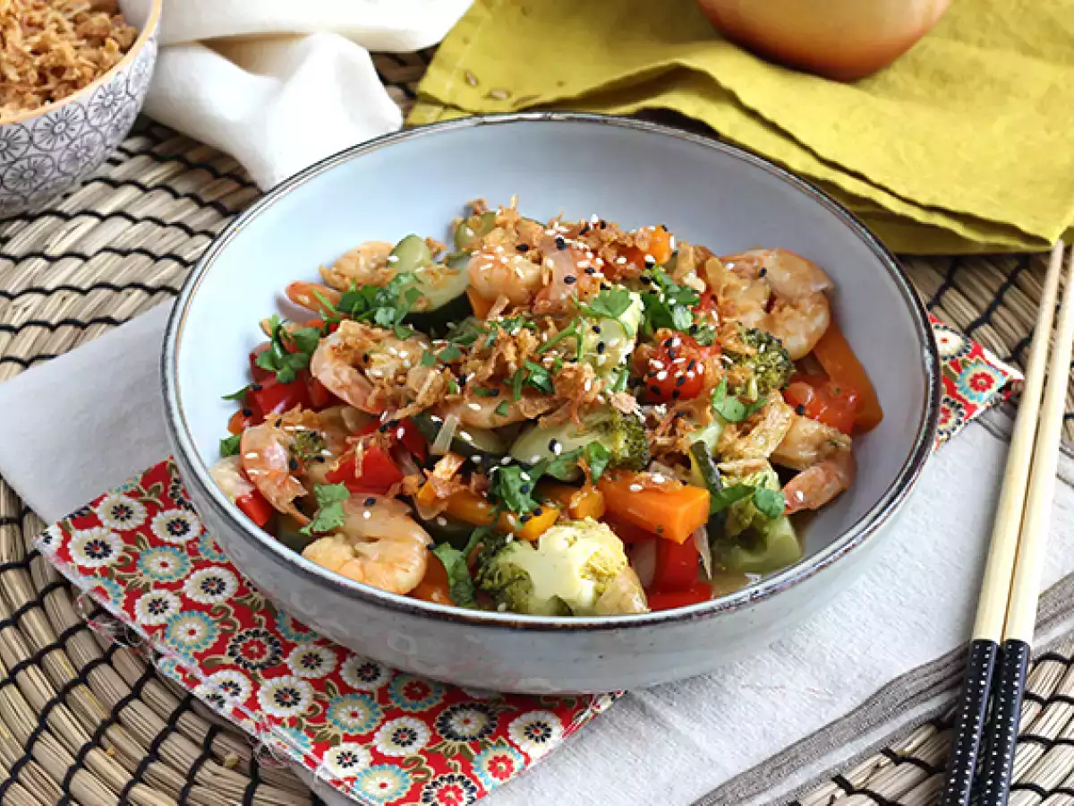 Зеленчуков уок със скариди - снимка 6