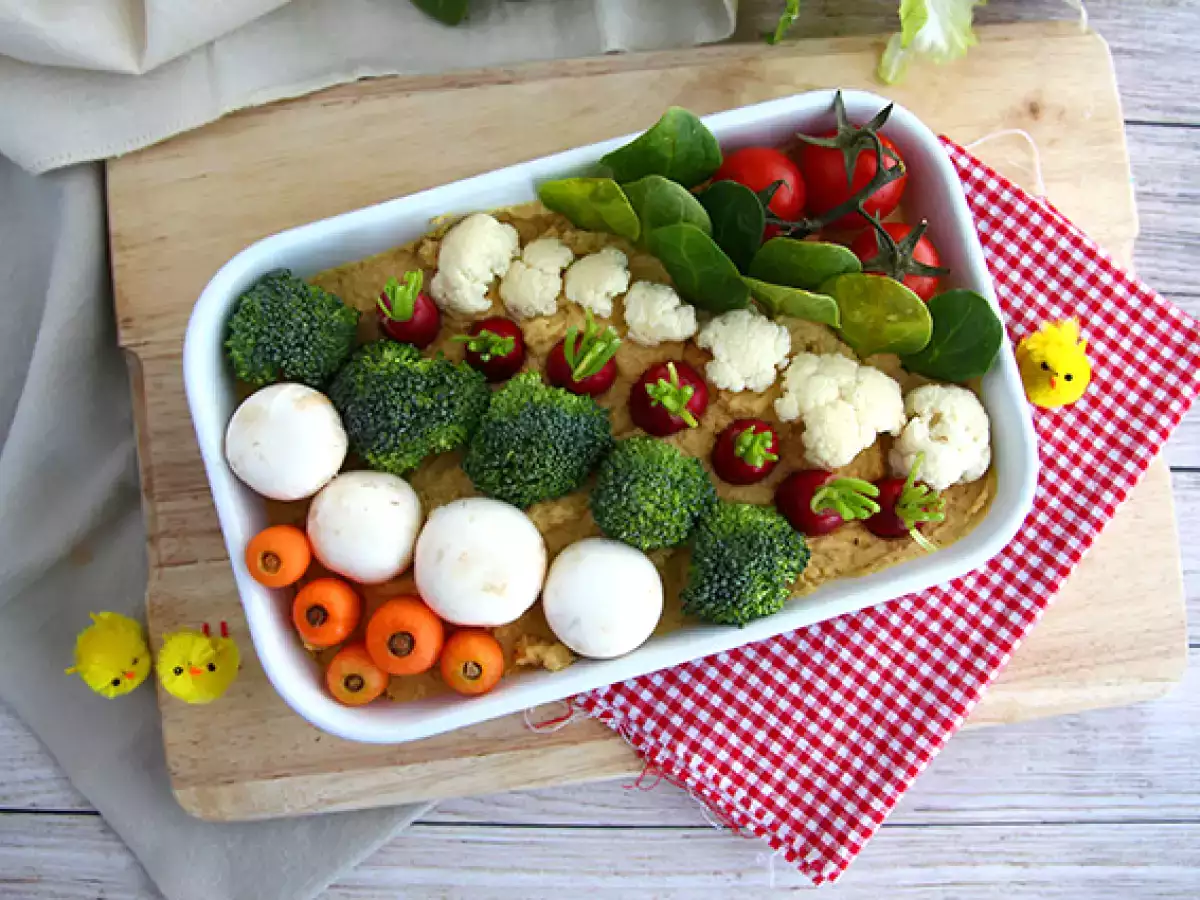 Зеленчукова градина за аперитиви (хумус и бейби зеленчуци) - снимка 5